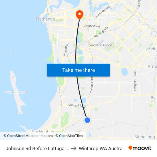 Johnson Rd Before Lattuga Dr to Winthrop WA Australia map