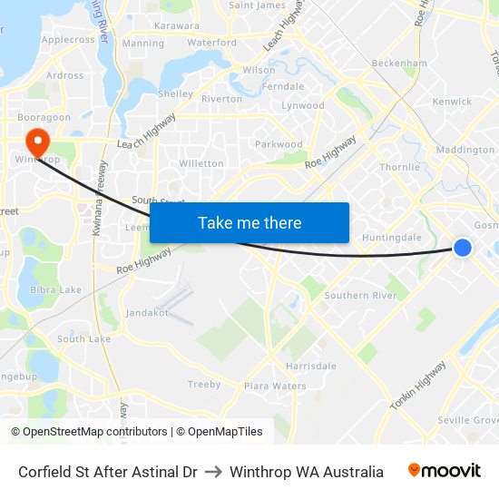 Corfield St After Astinal Dr to Winthrop WA Australia map