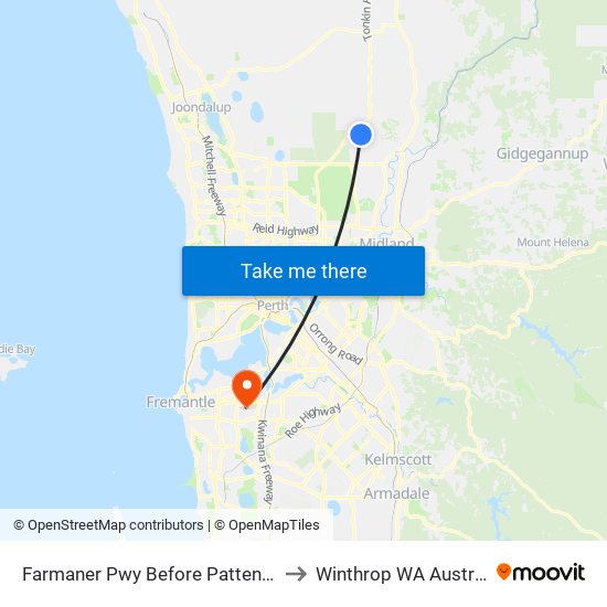 Farmaner Pwy Before Patten Way to Winthrop WA Australia map