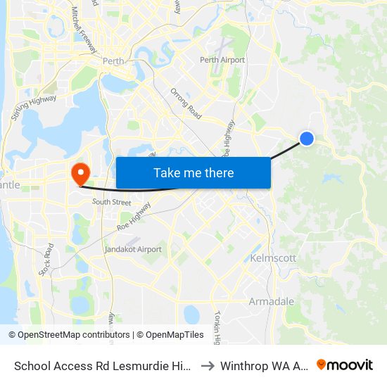 School Access Rd Lesmurdie High School S2 to Winthrop WA Australia map