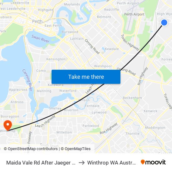 Maida Vale Rd After Jaeger Crt to Winthrop WA Australia map