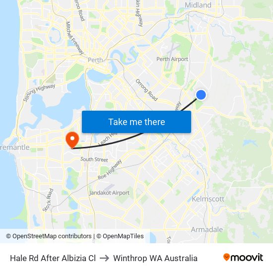 Hale Rd After Albizia Cl to Winthrop WA Australia map