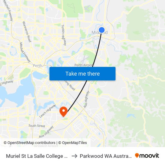 Muriel St La Salle College S1 to Parkwood WA Australia map