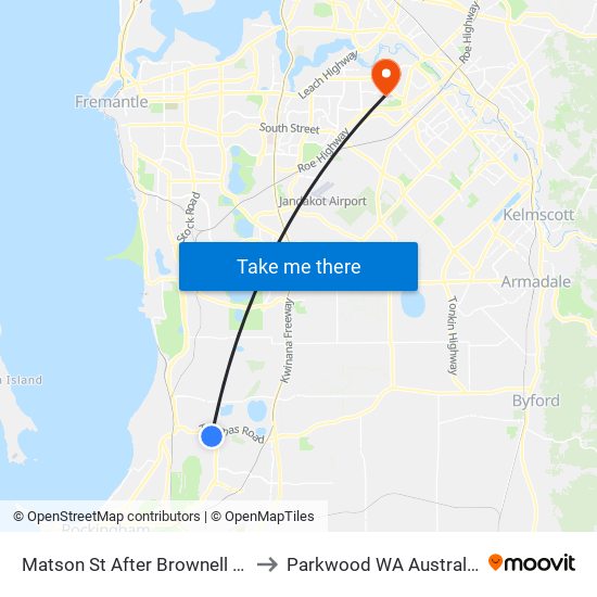 Matson St After Brownell Cr to Parkwood WA Australia map