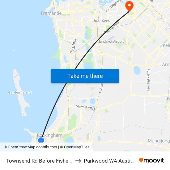 Townsend Rd Before Fisher St to Parkwood WA Australia map