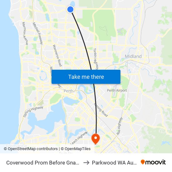 Coverwood Prom Before Gnangara Rd to Parkwood WA Australia map