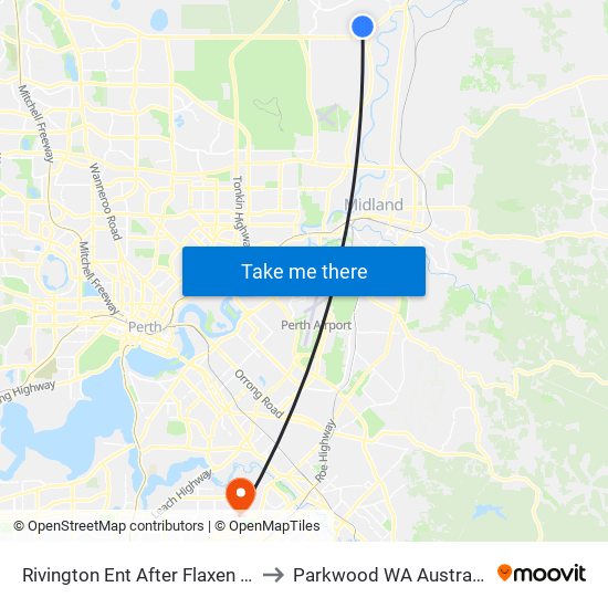 Rivington Ent After Flaxen St to Parkwood WA Australia map