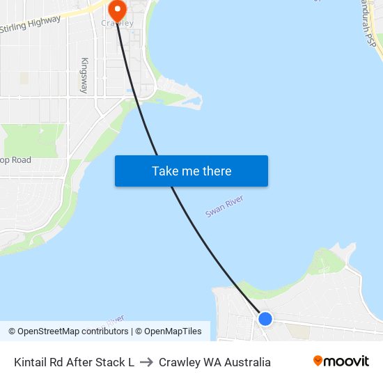 Kintail Rd After Stack L to Crawley WA Australia map