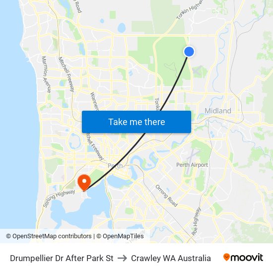 Drumpellier Dr After Park St to Crawley WA Australia map
