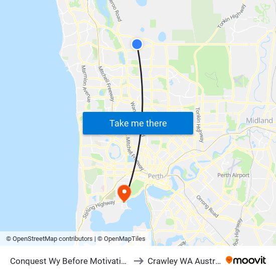 Conquest Wy Before Motivation Dr to Crawley WA Australia map