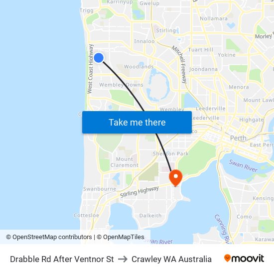 Drabble Rd After Ventnor St to Crawley WA Australia map