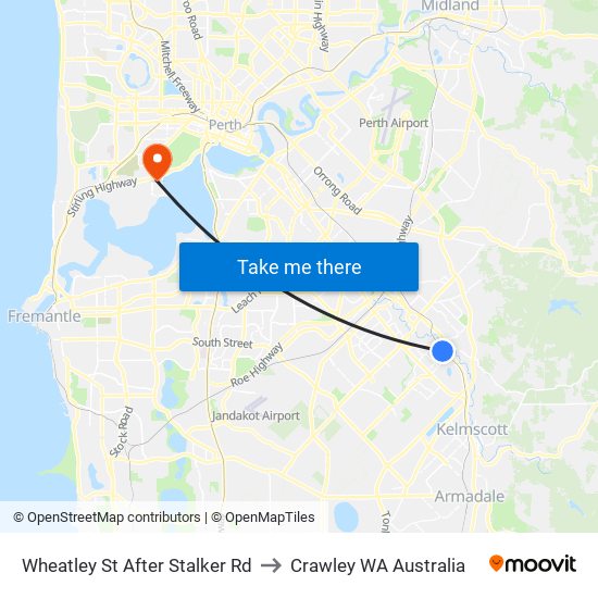 Wheatley St After Stalker Rd to Crawley WA Australia map