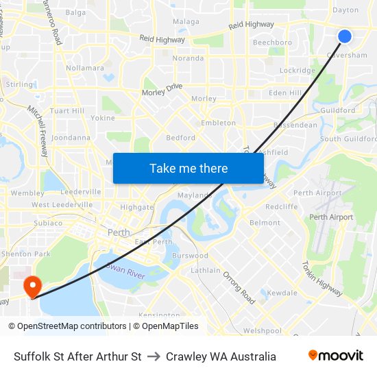 Suffolk St After Arthur St to Crawley WA Australia map