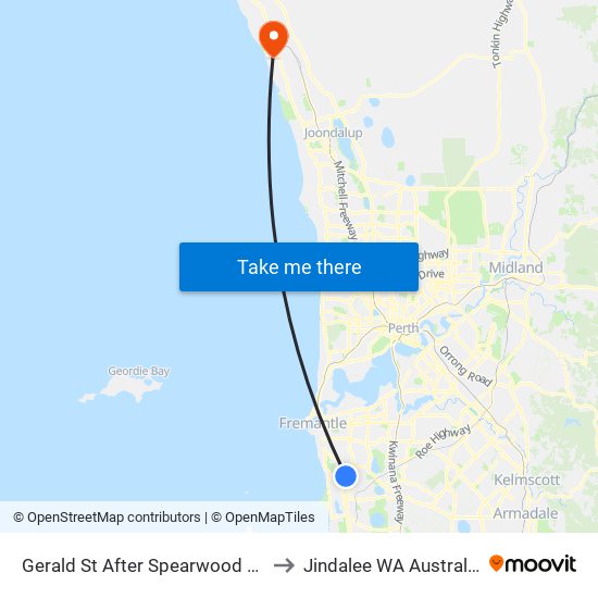 Gerald St After Spearwood Av to Jindalee WA Australia map