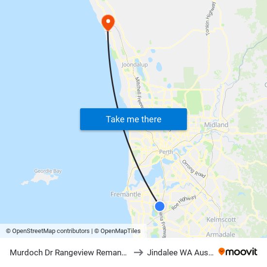 Murdoch Dr Rangeview Remand Centre to Jindalee WA Australia map