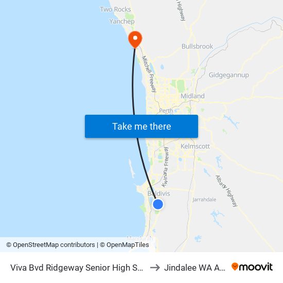 Viva Bvd Ridgeway Senior High School Stand 1 to Jindalee WA Australia map