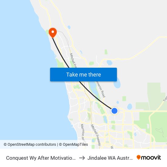 Conquest Wy After Motivation Dr to Jindalee WA Australia map