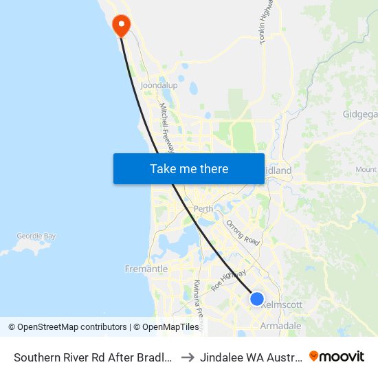 Southern River Rd After Bradley St to Jindalee WA Australia map