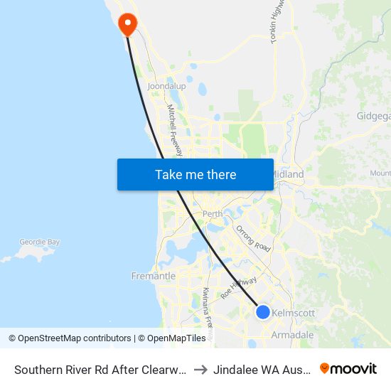 Southern River Rd After Clearwater Dr to Jindalee WA Australia map
