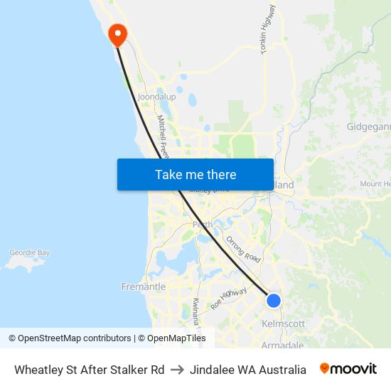 Wheatley St After Stalker Rd to Jindalee WA Australia map