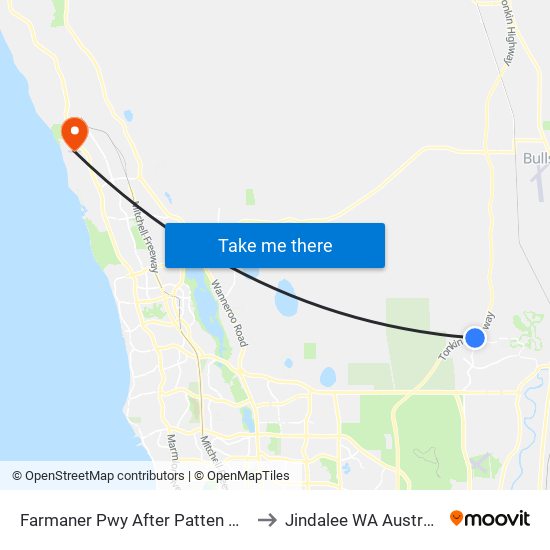 Farmaner Pwy After Patten Way to Jindalee WA Australia map