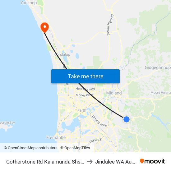 Cotherstone Rd Kalamunda Shs Stand 3 to Jindalee WA Australia map