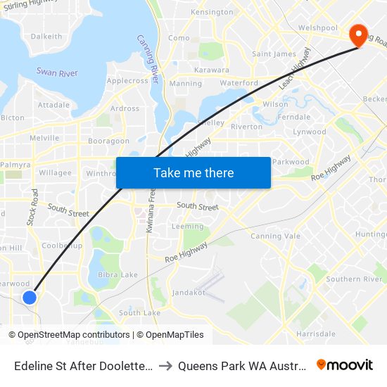 Edeline St After Doolette St to Queens Park WA Australia map