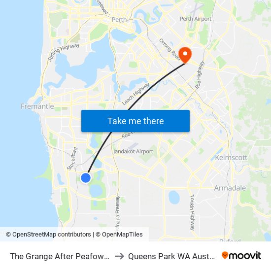 The Grange   After Peafowl Wy to Queens Park WA Australia map
