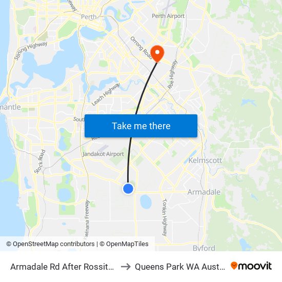 Armadale Rd After Rossiter Av to Queens Park WA Australia map