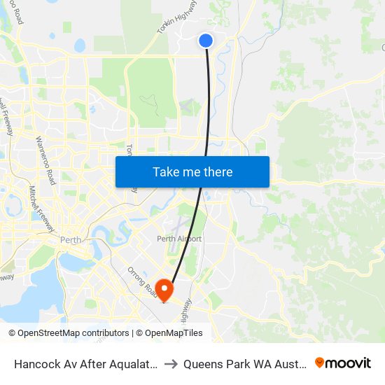 Hancock Av After Aqualate Av to Queens Park WA Australia map