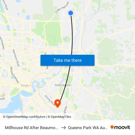 Millhouse Rd After Beaumonde Gra to Queens Park WA Australia map