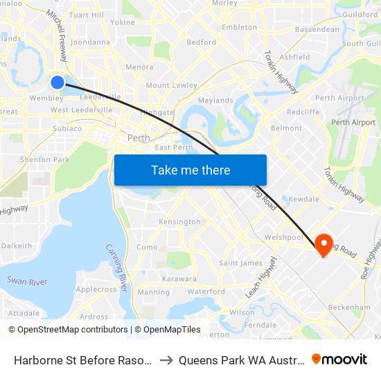 Harborne St Before Rason St to Queens Park WA Australia map