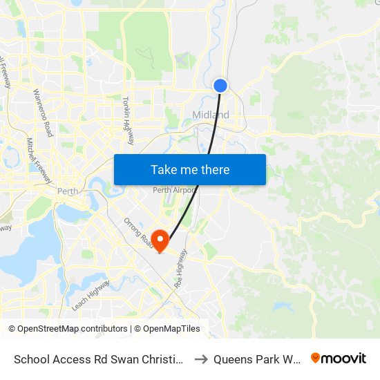 School Access Rd Swan Christian College Stand 1 to Queens Park WA Australia map