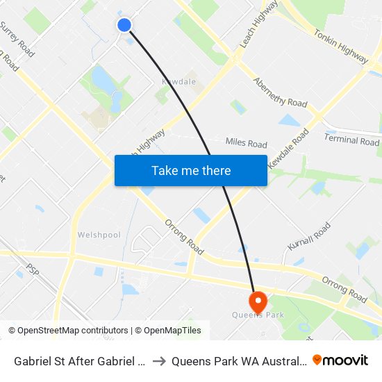 Gabriel St After Gabriel Pl to Queens Park WA Australia map