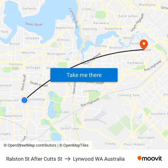 Ralston St After Cutts St to Lynwood WA Australia map