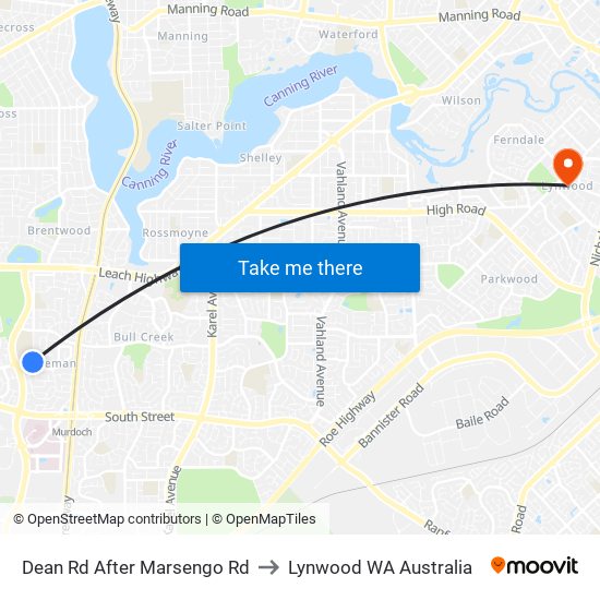 Dean Rd After Marsengo Rd to Lynwood WA Australia map