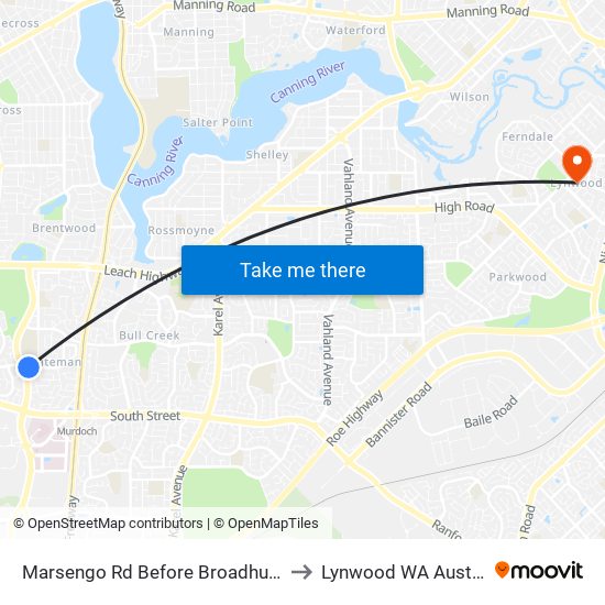 Marsengo Rd Before Broadhurst Cr to Lynwood WA Australia map