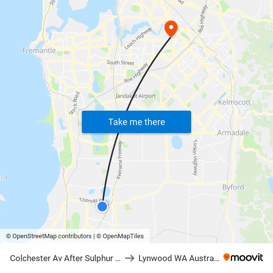 Colchester Av After Sulphur Rd to Lynwood WA Australia map
