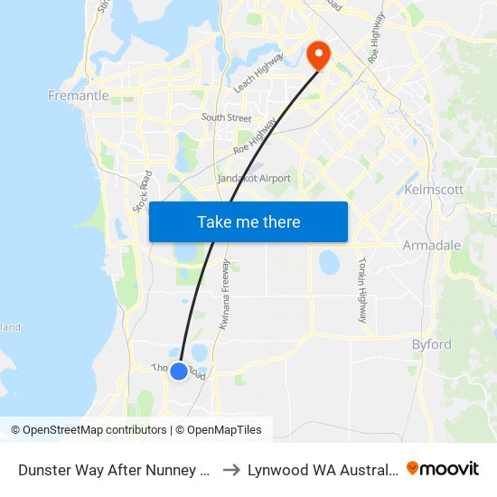 Dunster Way After Nunney Rd to Lynwood WA Australia map