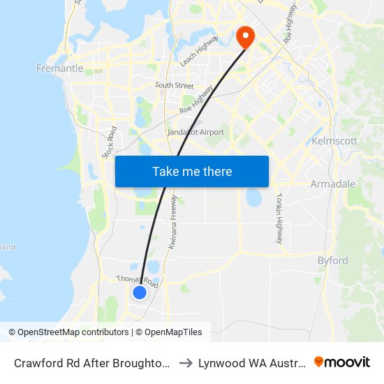 Crawford Rd After Broughton Rd to Lynwood WA Australia map