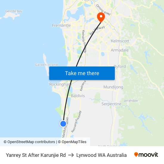 Yanrey St After Karunjie Rd to Lynwood WA Australia map