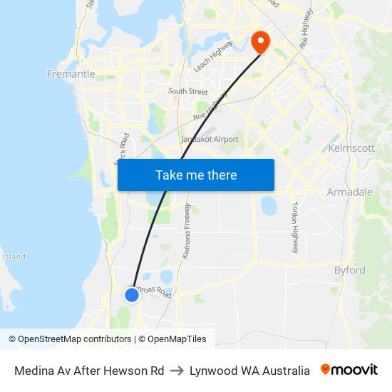 Medina Av After Hewson Rd to Lynwood WA Australia map