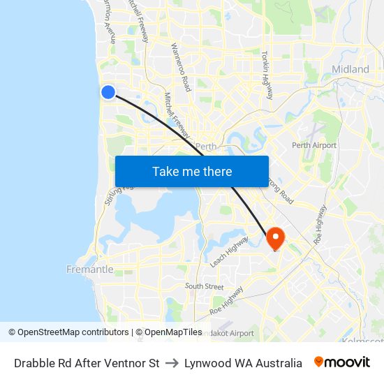 Drabble Rd After Ventnor St to Lynwood WA Australia map