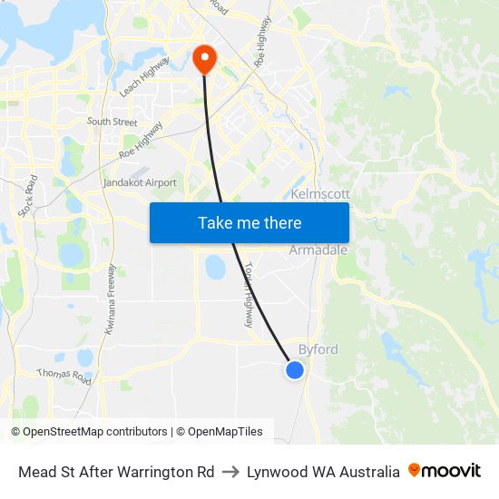 Mead St After Warrington Rd to Lynwood WA Australia map