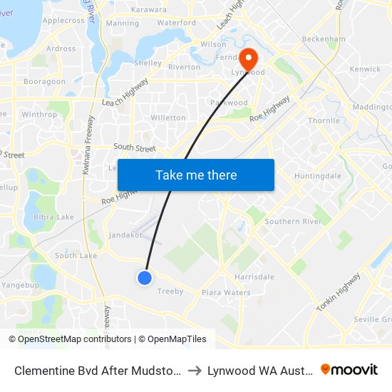 Clementine Bvd After Mudstone Rd to Lynwood WA Australia map