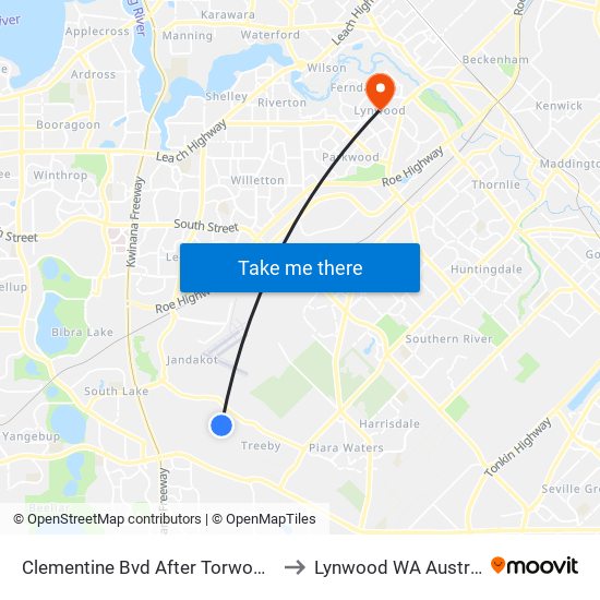 Clementine Bvd After Torwood Av to Lynwood WA Australia map