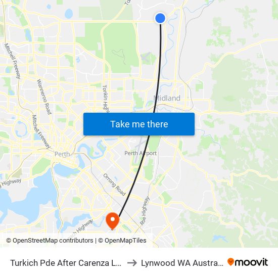 Turkich Pde After Carenza Link to Lynwood WA Australia map