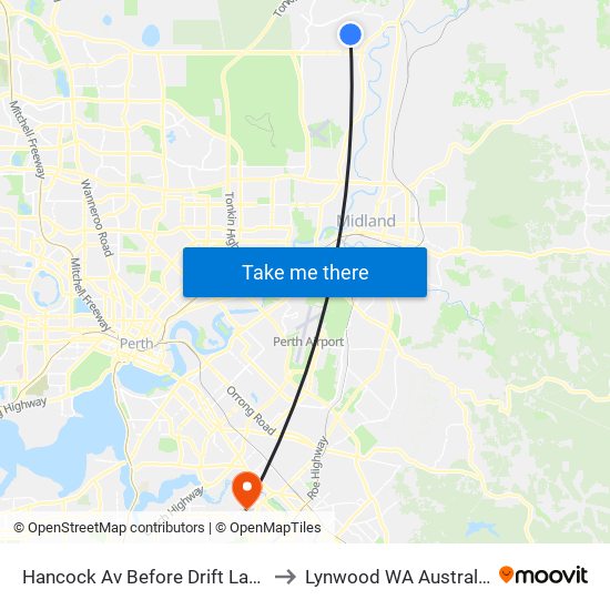 Hancock Av Before Drift Lane to Lynwood WA Australia map