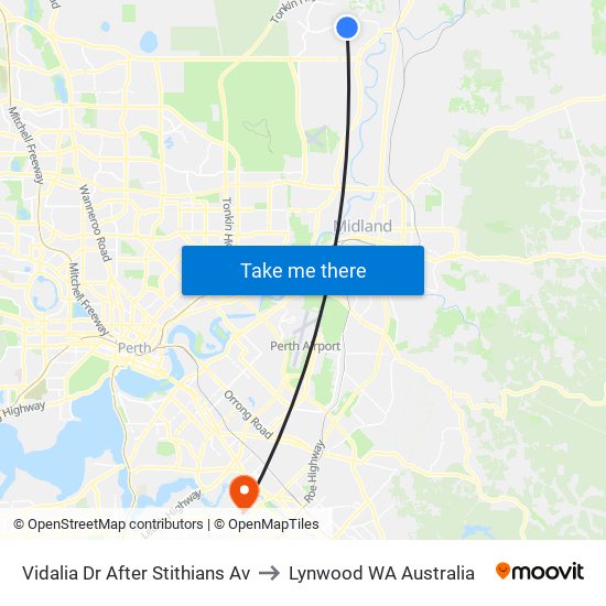 Vidalia Dr After Stithians Av to Lynwood WA Australia map