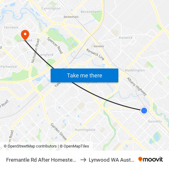 Fremantle Rd After Homestead Rd to Lynwood WA Australia map